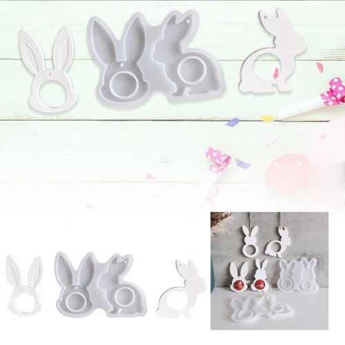 Easter Bunny Silicone Mold Set for Egg Decorating and 1