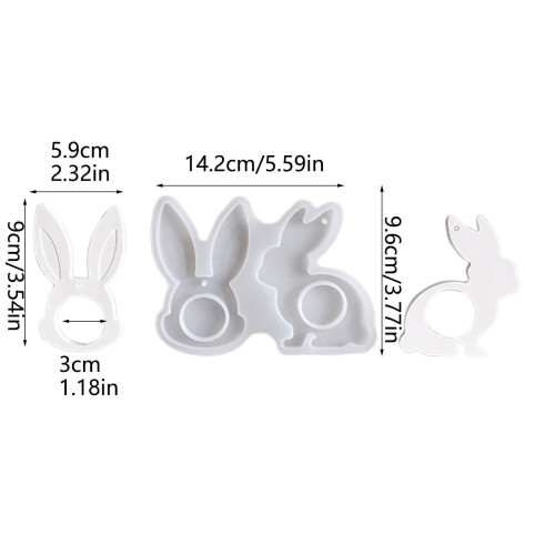 Easter Bunny Silicone Mold Set for Egg Decorating and 2