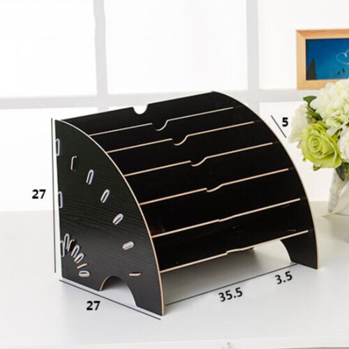 Porte-documents extensible de bureau, porte-documents, porte-lettres pour lettres, noir 1