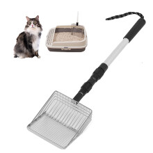 Pelle à déjection de poulet extensible en acier inoxydable anti-adhésif avec manche long