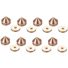8 Set HöGtalarstativ FöTter Fotdyna Aluminiumlegering Metall Spikes Kon Golv Fot Nagel Champagne Guld