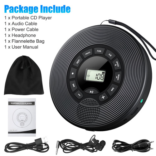 Φορητό CD Player με ηχεία HiFi, οθόνη LCD, MP3 2