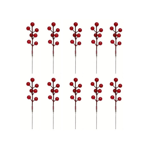 Rami di pino artificiali, verde decorativo, 10 pezzi 2