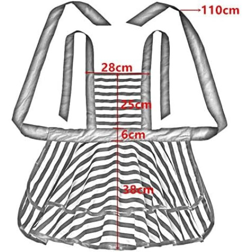 Grembiule da donna in cotone stile retrò nero 2