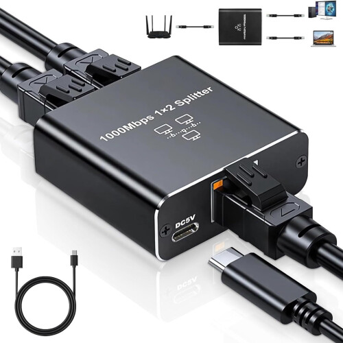Διαχωριστής Gigabit RJ45Ethernet1-προς-3, Προσαρμογέας δικτύου υψηλής ταχύτητας για 1