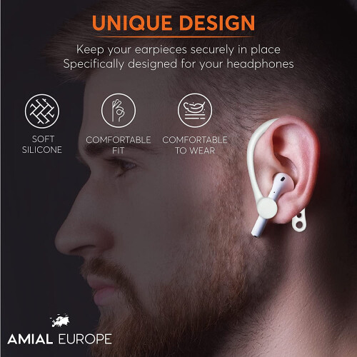 Βάση AirPod για αυτιά – Συμβατή με AirPods1/2/3/Pro/Pro2, γάντζοι και λαβές αυτιών (Λευκό) 1