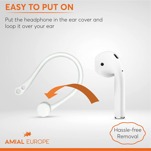 Βάση AirPod για αυτιά – Συμβατή με AirPods1/2/3/Pro/Pro2, γάντζοι και λαβές αυτιών (Λευκό) 2