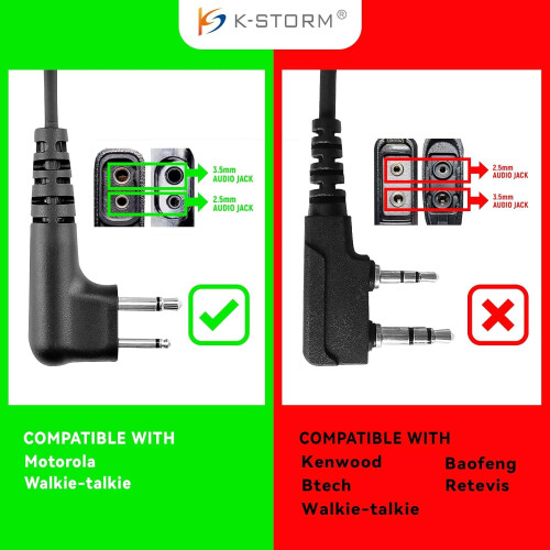 Ακουστικό Walkie Talkie με ακουστικό σωλήνα και PTT 1