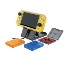 11-in-1-lisävarustepaketti Nintendo Switch Lite -yhteensopivaan pakkaukseen – PC-kotelo, pelikortin pidike, karkaistu lasi, latauskaapeli ja