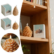 Pinecone illatgyertya természetes szójaviaszból aromaterápiás otthoni pihentető, hosszan tartó illathoz (Illat: ébenfa agarfa)