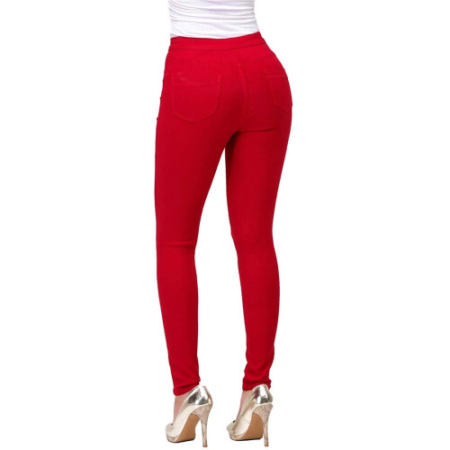 Κόκκινο Capris για γυναίκες – Casual καλοκαιρινό παντελόνι από πολυεστέρα με φαρδιά