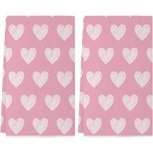 Valentine's Day Kitchen Towels Set of 2 (18x26 in), Heart-Print Dish & Hand Towels, Seasonal Home Decor – Compatible with Standard Racks