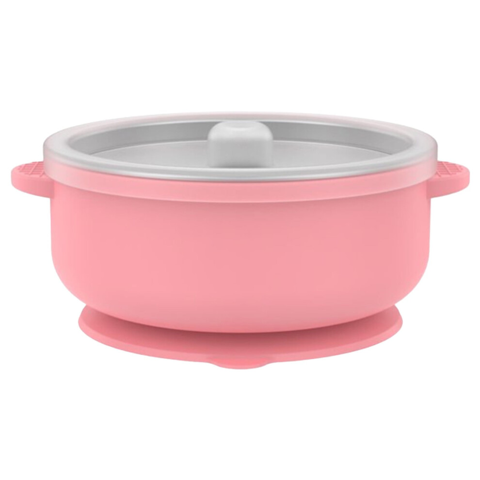 Stainless Steel Suction Bowl with Lid & Silicone Base