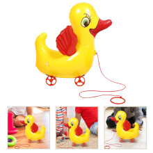 OUNONA Decor Pull String Inflatable Toy Child 40.00X40.00X25.00CM Yellow