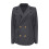 schwarzer, kurzer, doppelreihiger Strickblazer für Damen 4