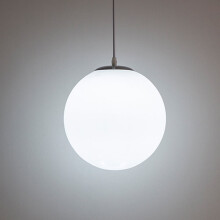 Grand lustre suspendu en verre blanc avec boule de verre, luminaire suspendu idéal pour salle à manger, cuisine, véranda, salon ou restaurant (15