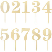 20 Pcs Cake Toppers 0-9 Number Cake Topper Acrylic Cake Topper Happy Birthday Cake Decorations