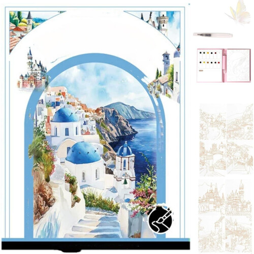 2026Νέο κιτ ακουαρέλας Breathly - 3-πτυχωτό μπλοκ ακουαρέλας, βιβλίο ζωγραφικής και σετ