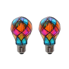 Ampoule LED en verre coloré, ampoule décorative peinte à la main pour chambre à coucher – Lot de 2, compatible avec les douilles E26/E27