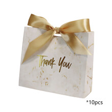 Lot de 10 mini sacs cadeaux de remerciement avec nœud décoratif, petits sacs à dragées pour bonbons et petits présents, sacs en papier de