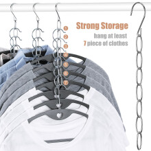 Organisateur de cintres pliable en métal (lot de 6 ou 10) avec 7 emplacements, gain de place, compatible avec les cintres standard.