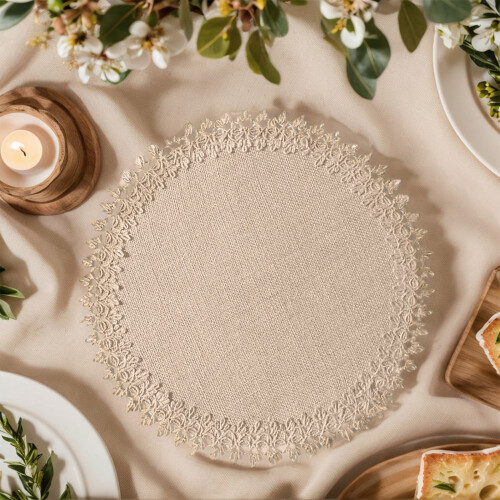 Στρογγυλά υφαντά σουπλά 15 ιντσών, Boho Rattan τραπεζομάντιλα, χειροποίητα υφαντά σε