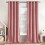 Cortinas blackout de veludo com isolamento térmico rosa blush, 52x90 polegadas, conjunto de 2, com ilhós, para home theater, quarto de menina, 1