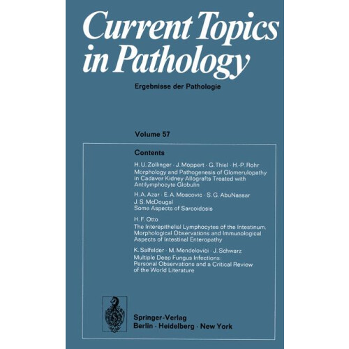 Current Topics in Pathology / Ergebnisse der Pathologie
