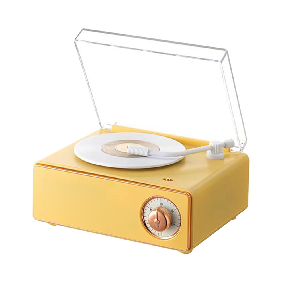 Vintage Vinyl Bluetooth Speaker & Alarm Clock With Wireless Charging Â Compatible With All Devices 9555307446439