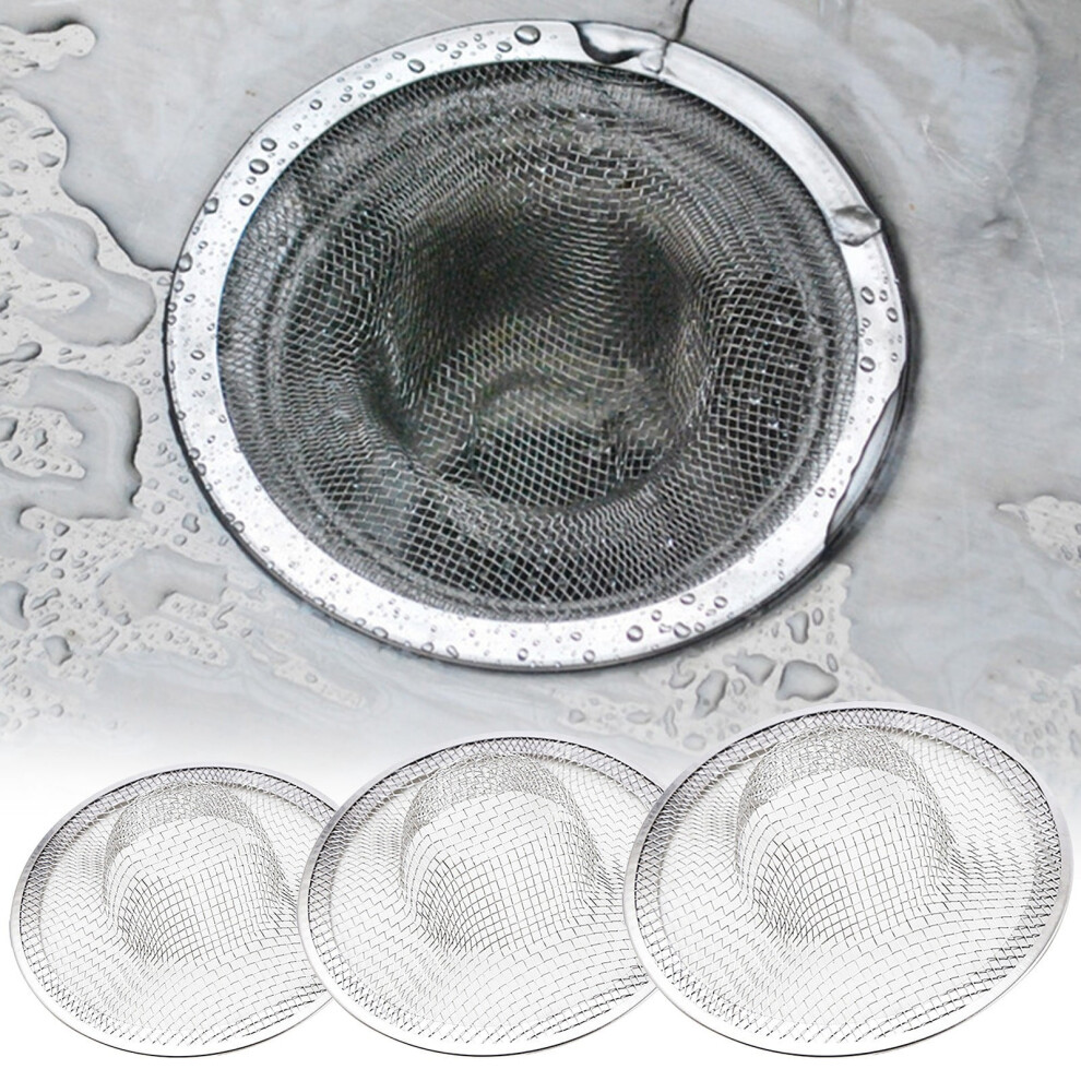 3Pcs Heavy Duty Stainless Steel Slop Basket Filter Trap, 4.33" Top Metal Sink Strainer, Compatible With Kitchen/Bath/Drain/Rv 9485826424765