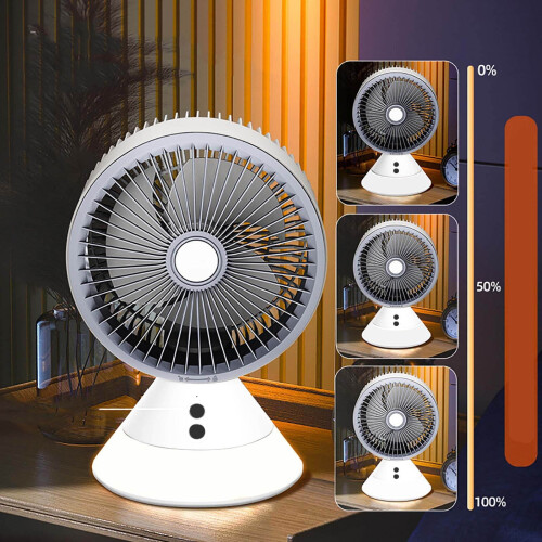Desktop Oscillating USB Fan – 3-Speed, White