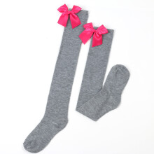 Mikilon Girls Over Knee Socks Long Socks College Style High Socks Halloween Solid Color Bow Ornamentation Long Socks