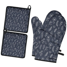 Juego de 2 manoplas de cocina Pioneer con estampado floral, resistentes al calor, 7.7" x 12".