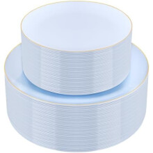 Red & Gold Disposable Plates – 50 Dinner + 50 Dessert