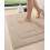 Bathroom Rug 32x20 in Beige Microfiber with Non-Slip Rubber 1