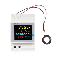 Ac6In1 digitális egyfázisú energiamérő teszter DIN sínre szerelhető váltóáram-monitor feszültség-áram teljesítménytényező aktív