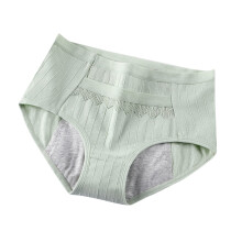 Chiloți de damă, lenjerie menstruală pentru femei, lenjerie intimă respirabilă, talie medie, impermeabilă, culoare solidă, chiloți din