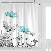 Floral Daisy Shower Curtain 72 x 84 in, Waterproof Polyester