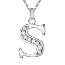 Halsketten, Schmuckanhänger, Zirkonia-Legierung, Initialbuchstaben-Halskette, Halsketten & Anhänger, Schmuck aus Edelstahl