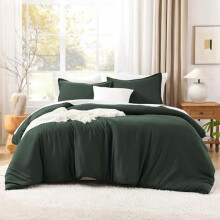 Komplet pościeli Forest Green, 3 elementy, lekki i solidny, na cały sezon (kołdra 79x90 cali i 2 poszewki na poduszki)