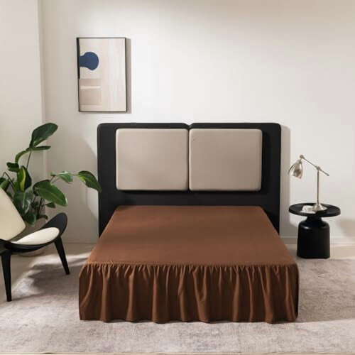 Black King Bed Skirt Split Corner 14 Inch Drop