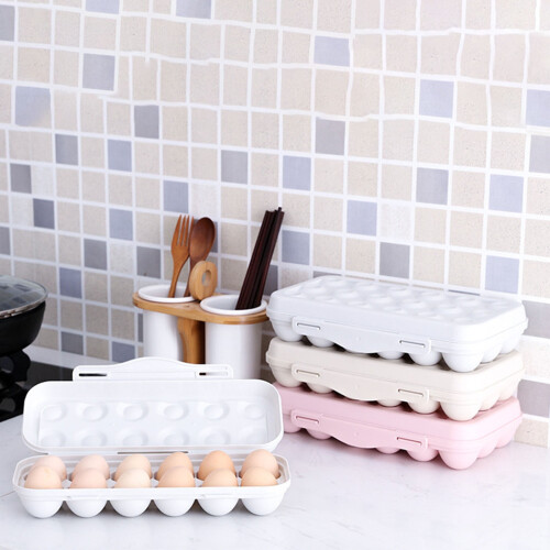 Reusable Plastic Egg Carton with Lid 12-Grid Stackable