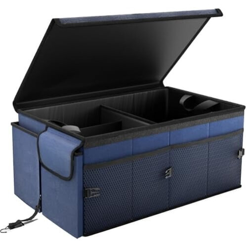 65L Collapsible Car Trunk Organizer with Lid