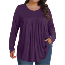 Barraí Mórmhéide do Mhná Léinte Tunic Fómhair Muinchille Fada Blús Scaoilte Ócáideach Muineál Crew1X-5X, XXXL