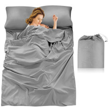 1 set sac de dormit gri din poliester pentru cazare la hotel 82.7x47.2x0.04in