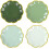 Sage Green Gradient 7" Gold Foil Scalloped Plates (24) 1