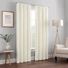 Kendall Modern Blackout Thermal Rod Pocket Window Curtain for Bedroom or Living Room (1 Panel), 42" x 63", Ivory