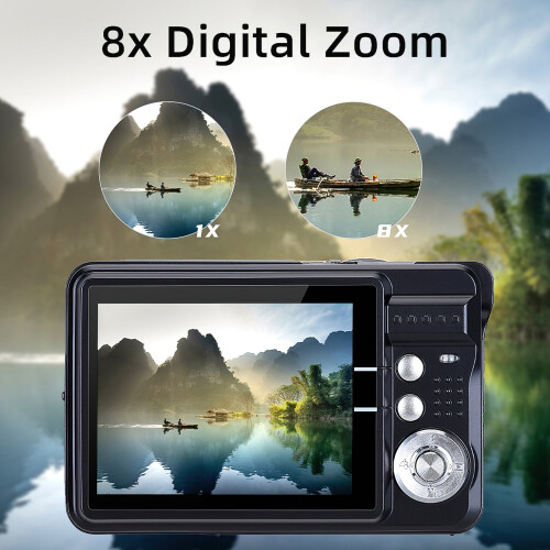 Ψηφιακή κάμερα 18MP με οθόνη TFT 2,7", ζουμ 8x, βίντεο 720p, ενσωματωμένη μπαταρία, συμβατή 1