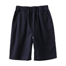Casual zomershorts voor jongens, marineblauw, elastische tailleband en zakken, comfortabele stretchstof, klassiek voor strand/dagelijks gebruik,