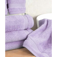 Serviettes de toilette pour la salle de bain, lot de 4 serviettes turques 100 % coton, douces et absorbantes, couleur lilas.